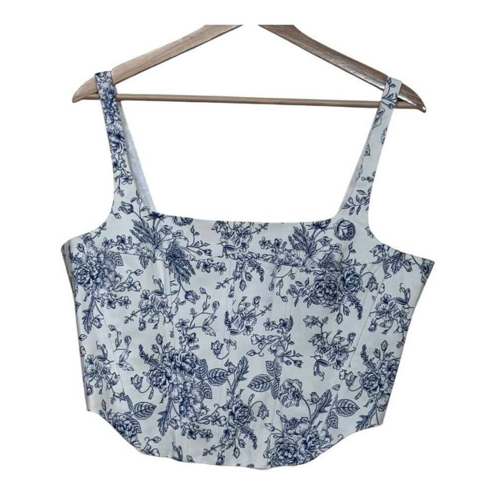 Christian lacroix Floral Print Square Neckline Crop Top‎ medium
